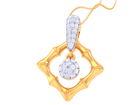 3D Printable Cad jewelry design of Lady diamond Pendant Modelo 3D