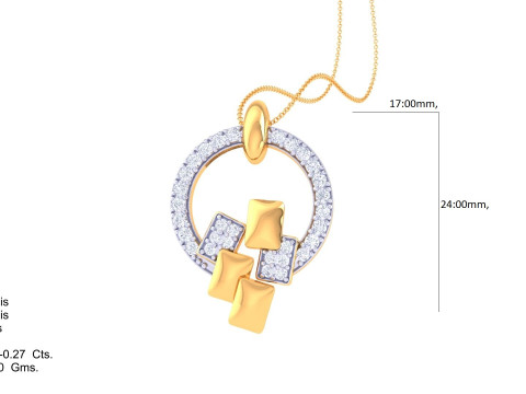 3D Printable Cad jewelry design of Lady diamond Pendant Modèle 3D