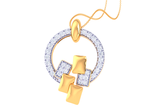 3D Printable Cad jewelry design of Lady diamond Pendant Modèle 3D