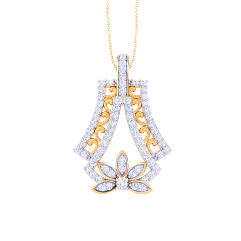 3D Printable Cad jewelry design of Lady diamond Pendant 3D Модель .c4d .max .obj .3ds .fbx .stl .blend