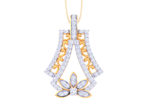 3D Printable Cad jewelry design of Lady diamond Pendant 3D मॉडल