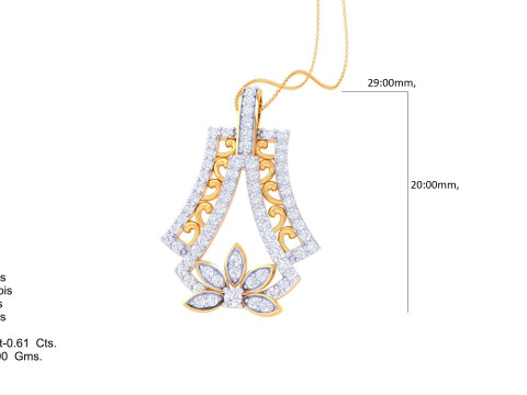 3D Printable Cad jewelry design of Lady diamond Pendant 3D Модель