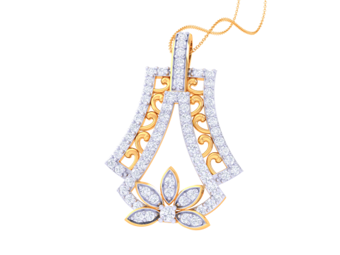 3D Printable Cad jewelry design of Lady diamond Pendant 3D Модель