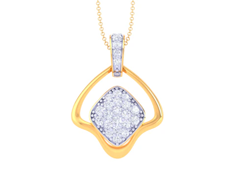 3D Printable Cad jewelry design of Lady diamond Pendant 3D Model