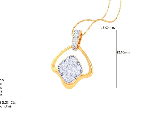3D Printable Cad jewelry design of Lady diamond Pendant Model 3D