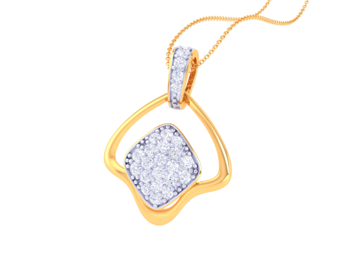 3D Printable Cad jewelry design of Lady diamond Pendant Model 3D