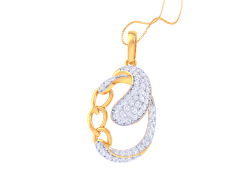 3D Printable Cad jewelry design of Lady diamond Pendant 3D Model