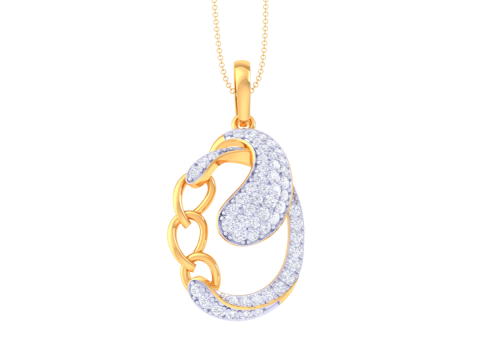 3D Printable Cad jewelry design of Lady diamond Pendant 3D Model