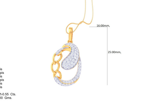 3D Printable Cad jewelry design of Lady diamond Pendant 3D Model