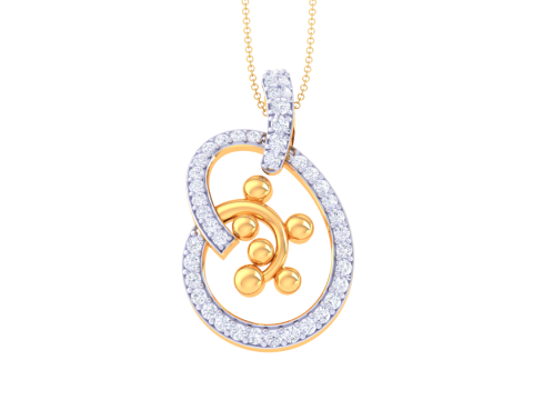 3D Printable Cad jewelry design of Lady diamond Pendant 3D मॉडल