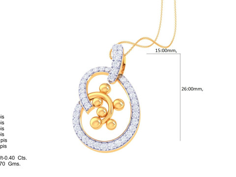 3D Printable Cad jewelry design of Lady diamond Pendant Model 3D