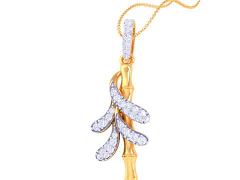 3D Printable Cad jewelry design of Lady diamond Pendant Modelo 3D
