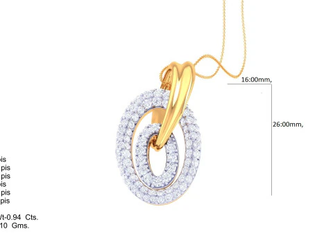 3D Printable Cad jewelry design of Lady diamond Pendant 3D Model