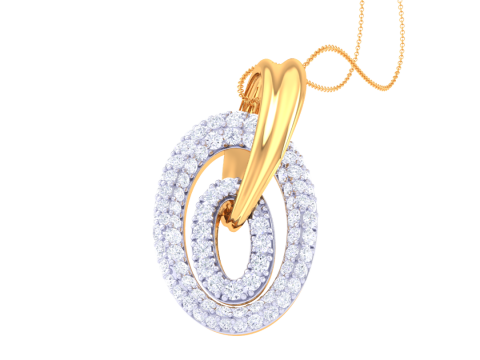 3D Printable Cad jewelry design of Lady diamond Pendant Modèle 3D