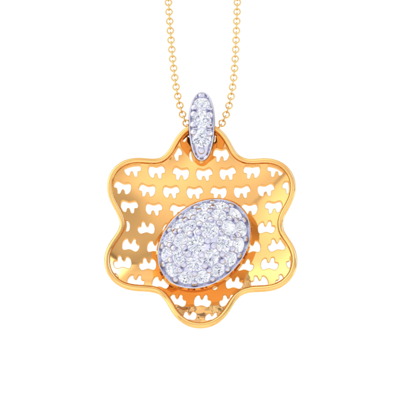 3D Printable Cad jewelry design of Lady diamond Pendant Modello 3D .c4d .max .obj .3ds .fbx .stl .blend