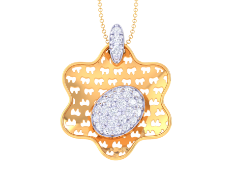 3D Printable Cad jewelry design of Lady diamond Pendant 3D मॉडल