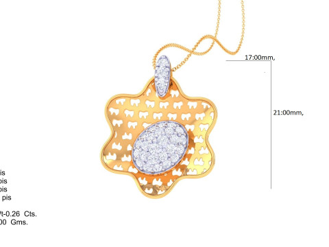 3D Printable Cad jewelry design of Lady diamond Pendant Modello 3D