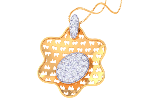 3D Printable Cad jewelry design of Lady diamond Pendant Modello 3D