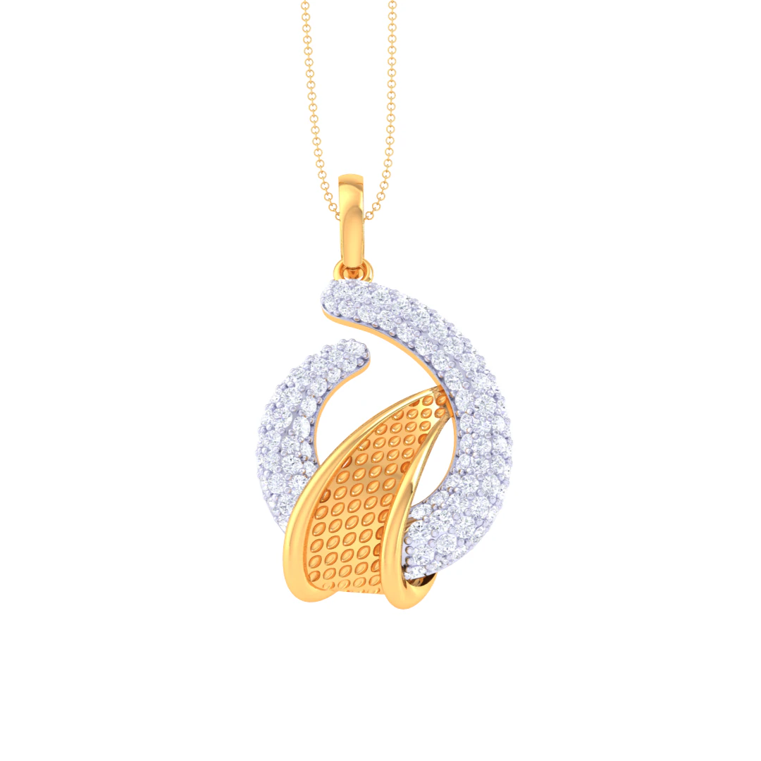 3D Printable Cad jewelry design of Lady diamond Pendant 3D Model .c4d .max .obj .3ds .fbx .stl .blend 
