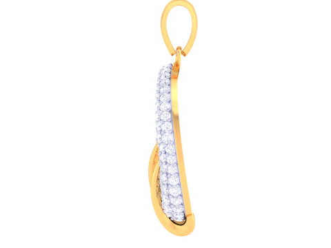 3D Printable Cad jewelry design of Lady diamond Pendant 3D Model