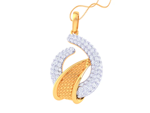 3D Printable Cad jewelry design of Lady diamond Pendant 3D Model