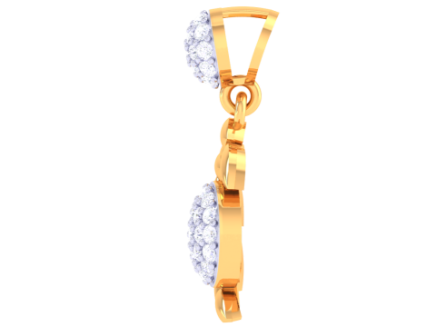 3D Printable Cad jewelry design of Lady diamond Pendant Model 3D