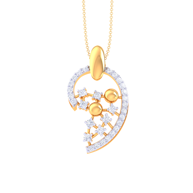 3D Printable Cad jewelry design of Lady diamond Pendant 3D 모델 .c4d .max .obj .3ds .fbx .stl .blend