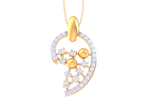 3D Printable Cad jewelry design of Lady diamond Pendant 3D मॉडल
