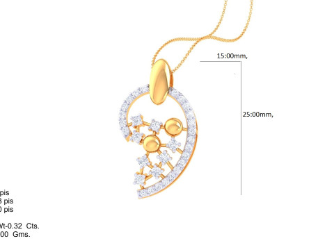 3D Printable Cad jewelry design of Lady diamond Pendant 3D 모델