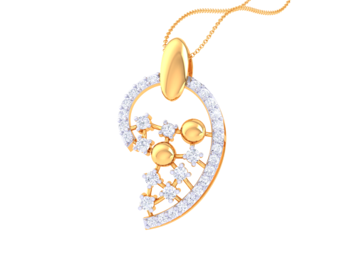 3D Printable Cad jewelry design of Lady diamond Pendant 3D 모델