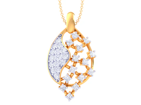 Projekt biżuterii Cad do druku 3D z diamentowym wisiorkiem Lady Model 3D