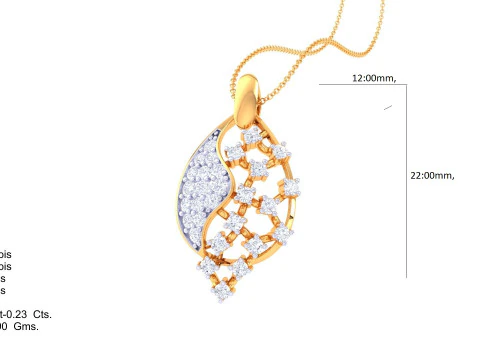 3D Printable Cad jewelry design of Lady diamond Pendant 3D Model