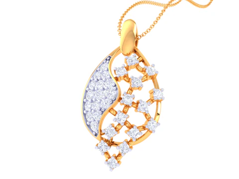 3D Printable Cad jewelry design of Lady diamond Pendant 3D Model