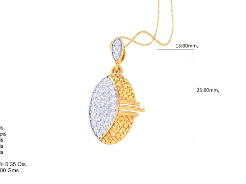 3D Printable Cad jewelry design of Lady diamond Pendant 3D Модель