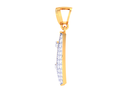 3D Printable Cad jewelry design of Lady diamond Pendant Modèle 3D