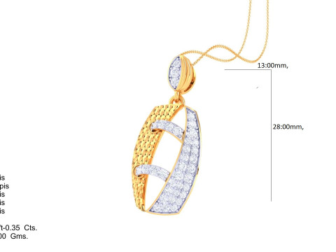 3D Printable Cad jewelry design of Lady diamond Pendant Modèle 3D