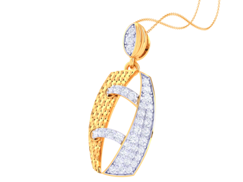 3D Printable Cad jewelry design of Lady diamond Pendant Modèle 3D