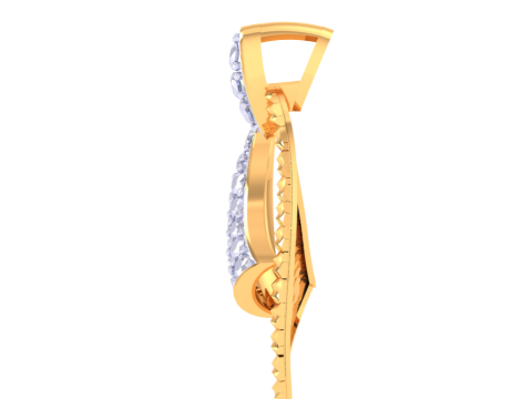 3D Printable Cad jewelry design of Lady diamond Pendant 3D Model