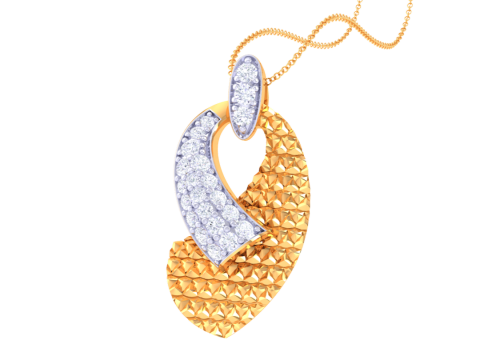 3D Printable Cad jewelry design of Lady diamond Pendant 3D Model