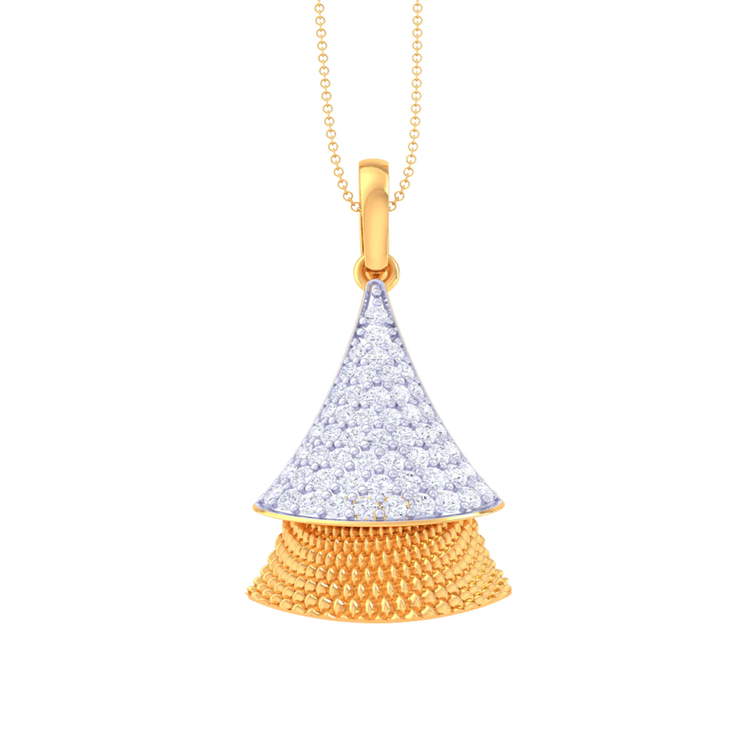 3D Printable Cad jewelry design of Lady diamond Pendant 3D Model .c4d .max .obj .3ds .fbx .stl .blend