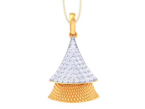 3D Printable Cad jewelry design of Lady diamond Pendant 3D Model