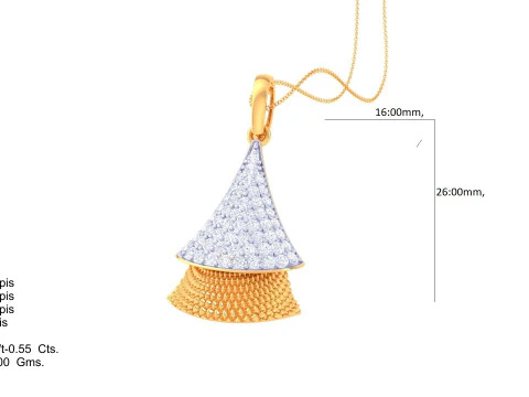 3D Printable Cad jewelry design of Lady diamond Pendant 3D Model