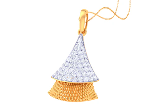 3D Printable Cad jewelry design of Lady diamond Pendant 3D Model