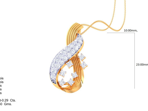 3D Printable Cad jewelry design of Lady diamond Pendant Modelo 3D