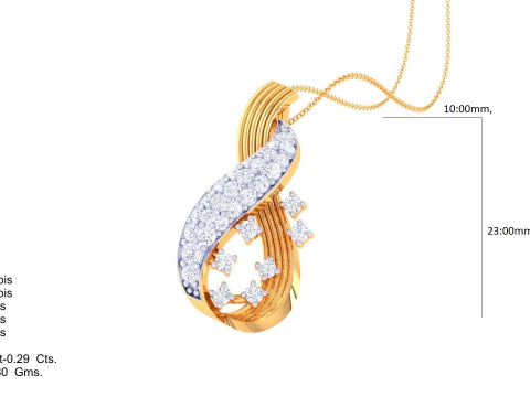 3D Printable Cad jewelry design of Lady diamond Pendant 3D Model