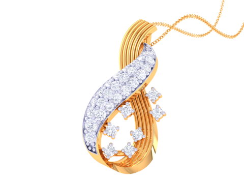 3D Printable Cad jewelry design of Lady diamond Pendant Modelo 3D