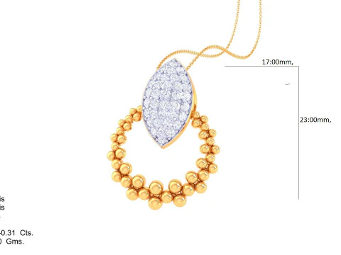 3D Printable Cad jewelry design of Lady diamond Pendant 3D Model