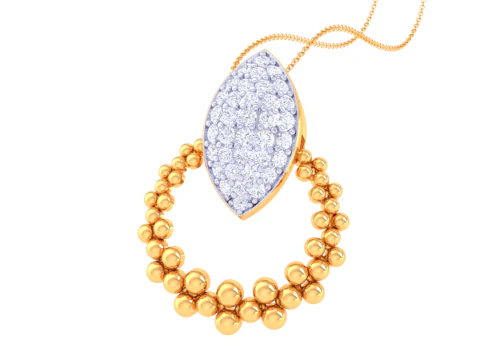 3D Printable Cad jewelry design of Lady diamond Pendant 3D Model