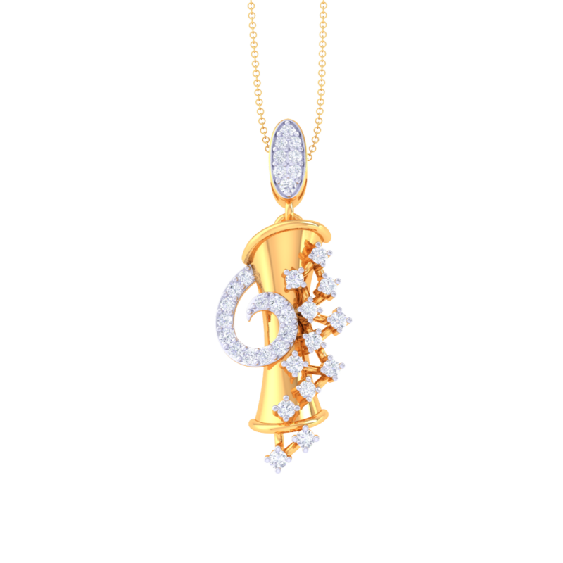 3D Printable Cad jewelry design of Lady diamond Pendant 3D 모델 .c4d .max .obj .3ds .fbx .stl .blend