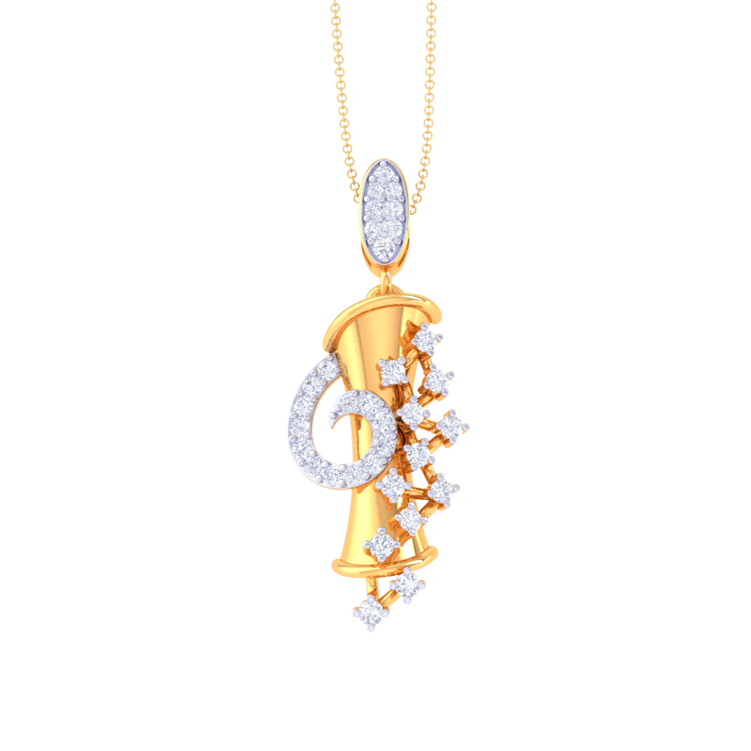 3D Printable Cad jewelry design of Lady diamond Pendant 3D Model .c4d .max .obj .3ds .fbx .stl .blend 